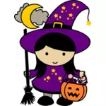 Kolorowe Halloween czarownica